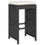 Garden Bar Stools with Cushions 2 pcs Black Poly Rattan