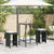 Garden Bar Stools with Cushions 2 pcs Black Poly Rattan