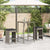 Garden Bar Stools with Cushions 2 pcs Grey Poly Rattan
