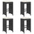 Garden Bar Stools with Cushions 4 pcs Black Poly Rattan