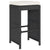 Garden Bar Stools with Cushions 6 pcs Black Poly Rattan
