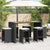 Garden Bar Stools with Cushions 6 pcs Black Poly Rattan