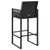 Garden Bar Stools with Cushions 2 pcs Black Poly Rattan