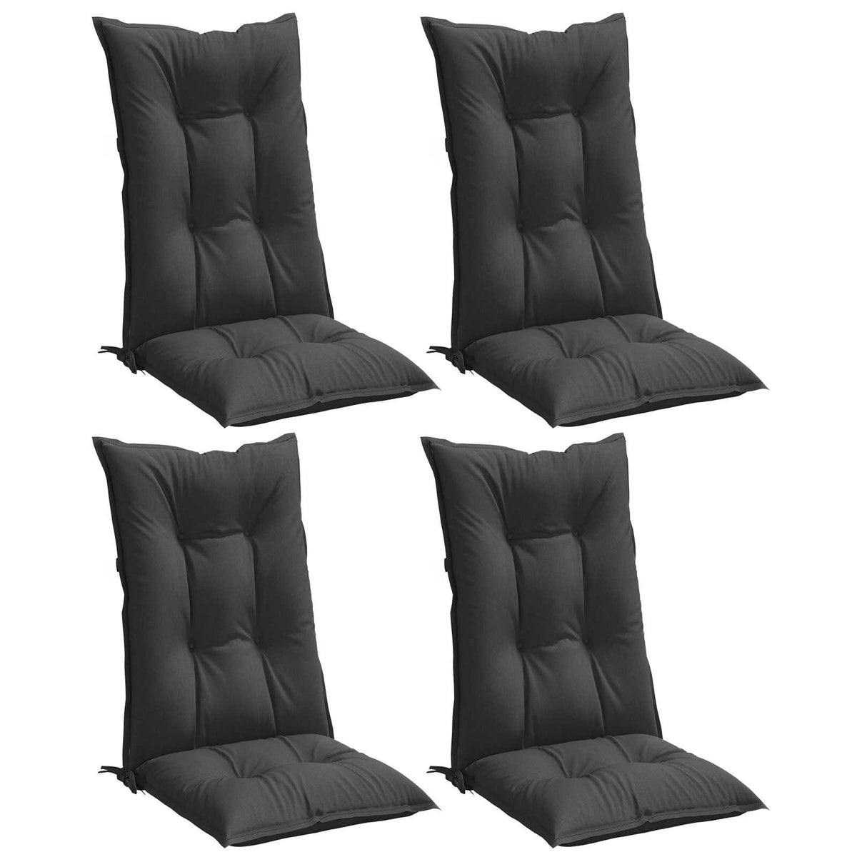 Highback Chair Cushions 4 pcs Melange Anthracite 120x50x7 cm