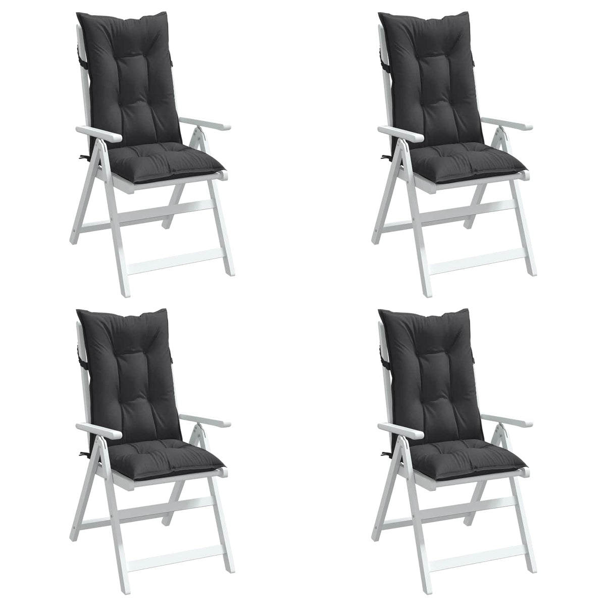 Highback Chair Cushions 4 pcs Melange Anthracite 120x50x7 cm