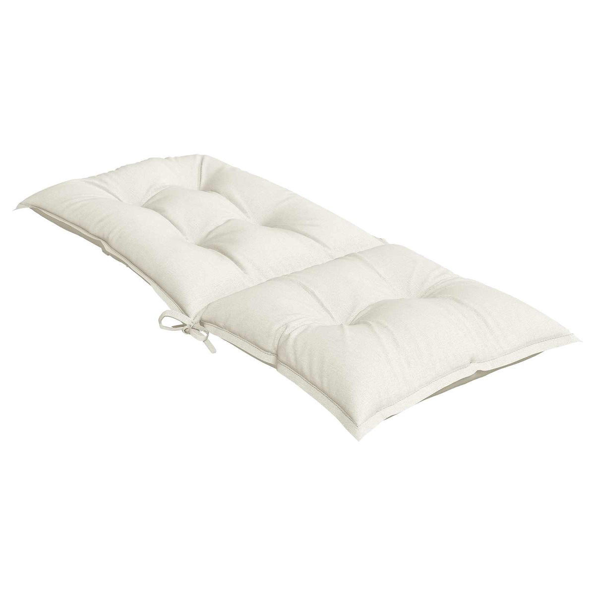 Highback Chair Cushions 4 pcs Melange Cream 120x50x7 cm Fabric