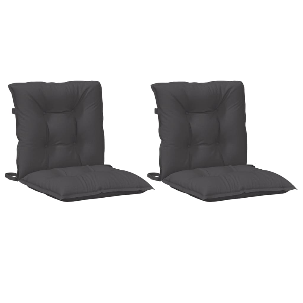 Lowback Chair Cushions 2 pcs Melange Anthracite 100x50x7 cm Fabric