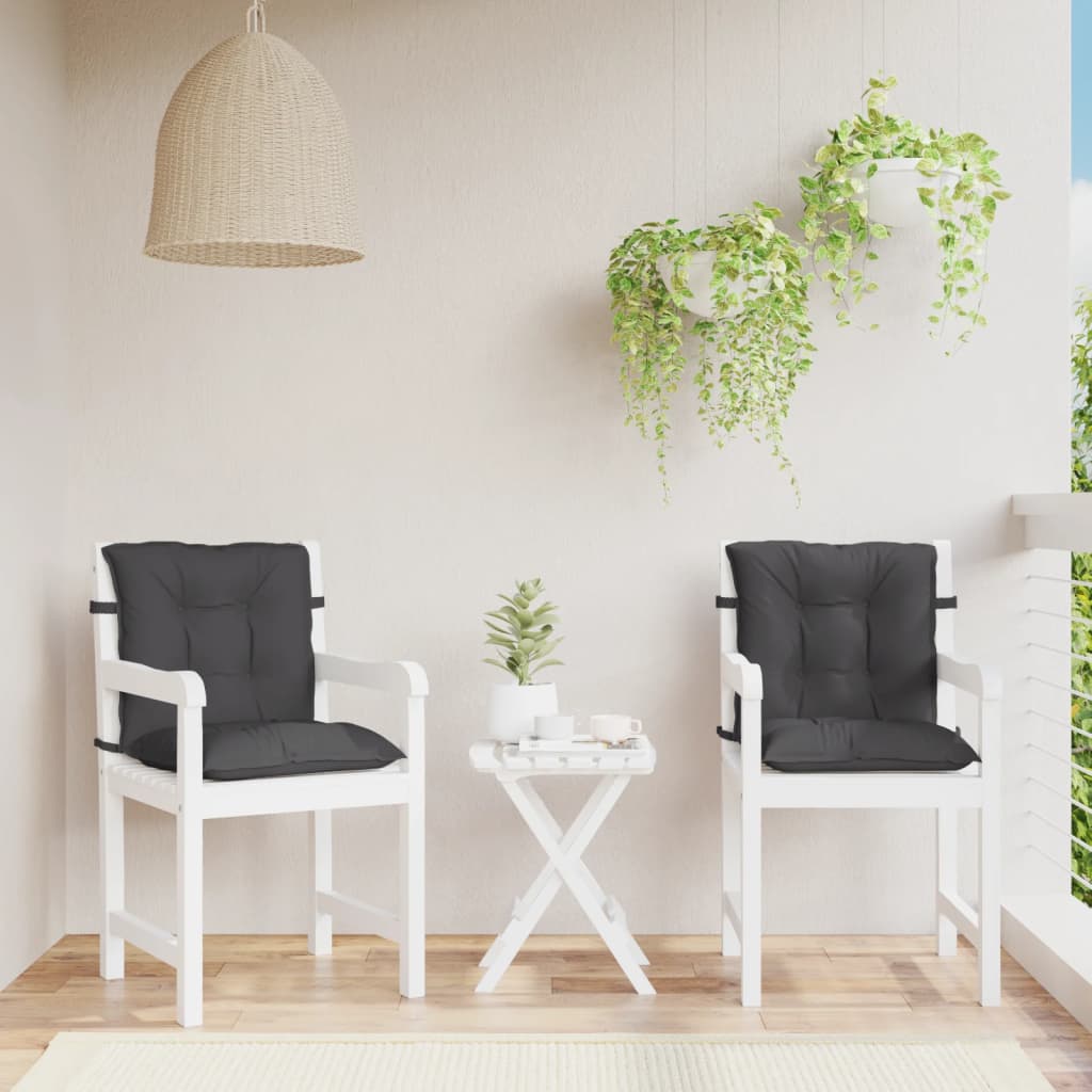 Lowback Chair Cushions 2 pcs Melange Anthracite 100x50x7 cm Fabric