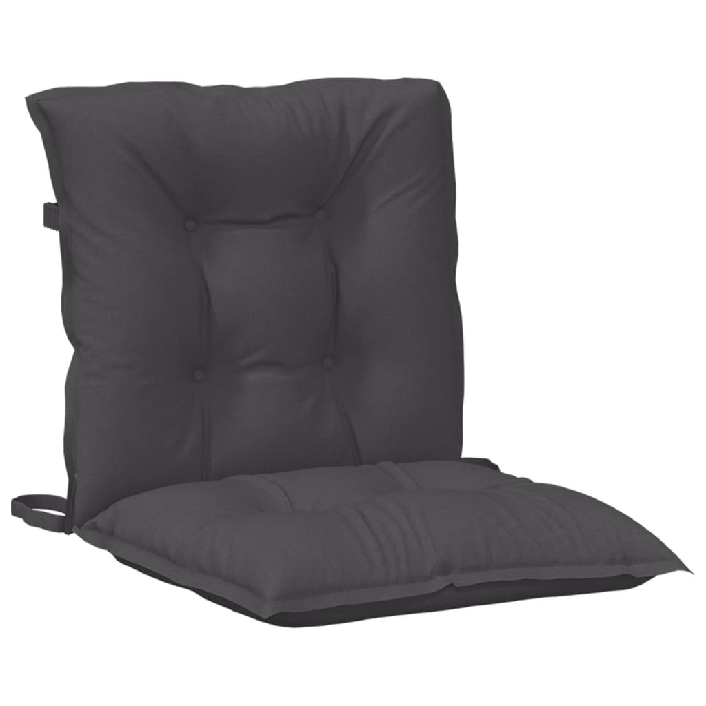 Lowback Chair Cushions 2 pcs Melange Anthracite 100x50x7 cm Fabric