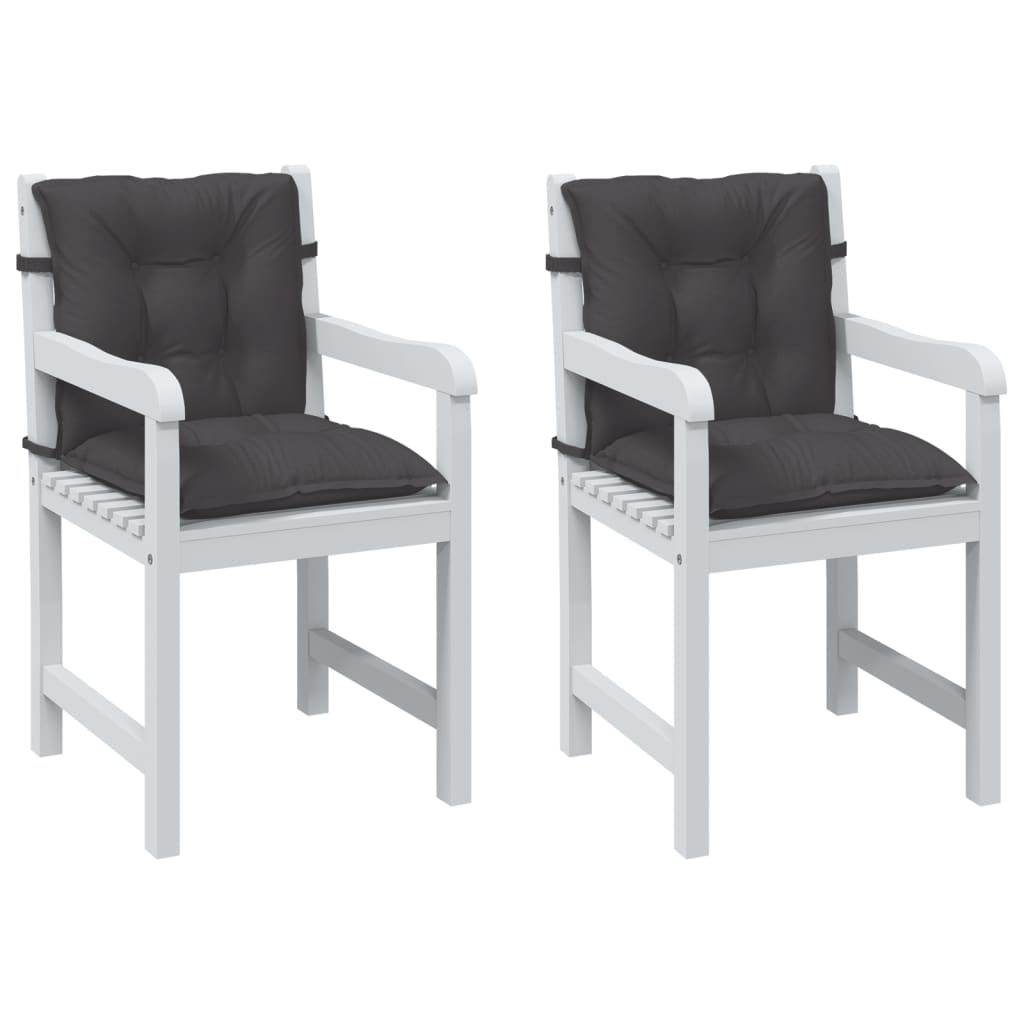 Lowback Chair Cushions 2 pcs Melange Anthracite 100x50x7 cm Fabric