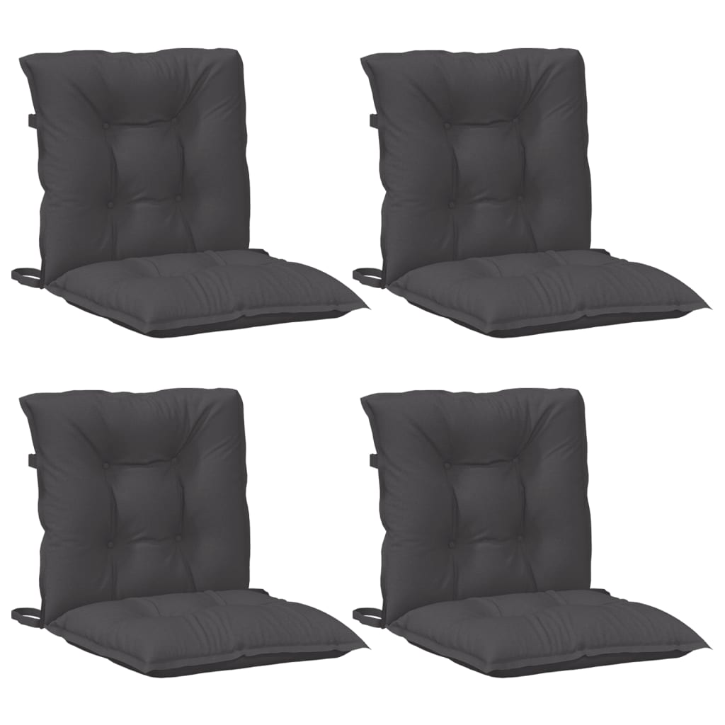 Lowback Chair Cushions 4 pcs Melange Anthracite 100x50x7 cm Fabric