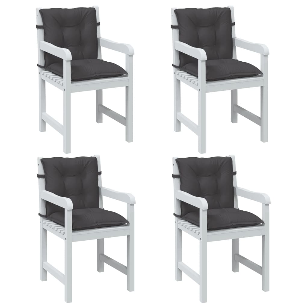 Lowback Chair Cushions 4 pcs Melange Anthracite 100x50x7 cm Fabric
