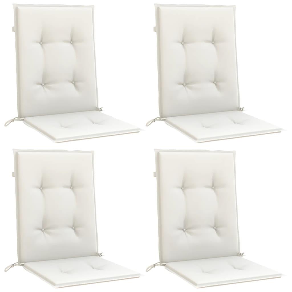 Lowback Chair Cushions 4 pcs Melange Cream 100x50x4 cm Fabric