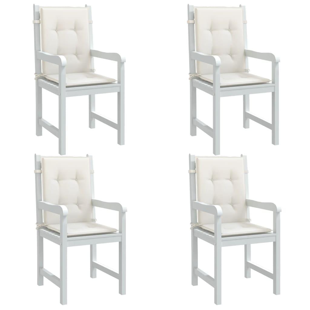 Lowback Chair Cushions 4 pcs Melange Cream 100x50x4 cm Fabric