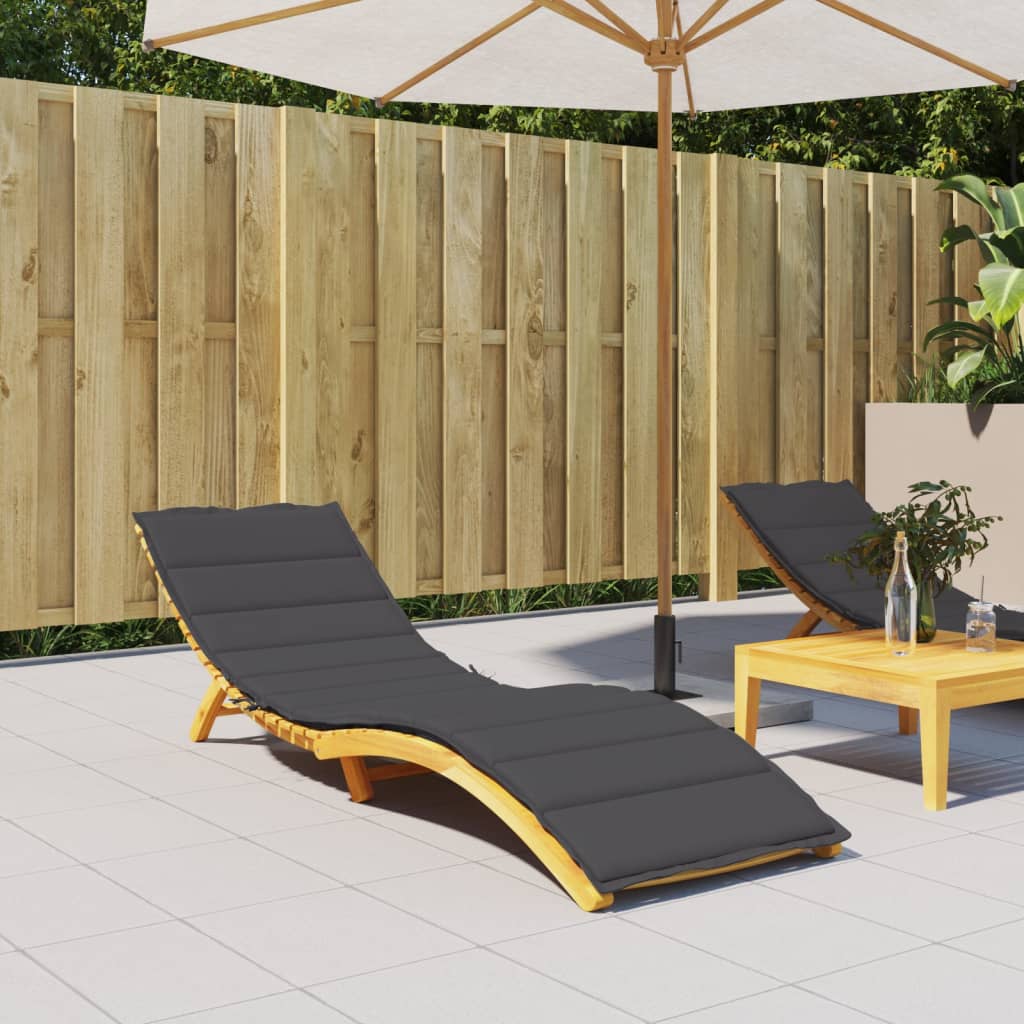 Sun Lounger Cushion Melange Anthracite 200x50x4 cm Fabric