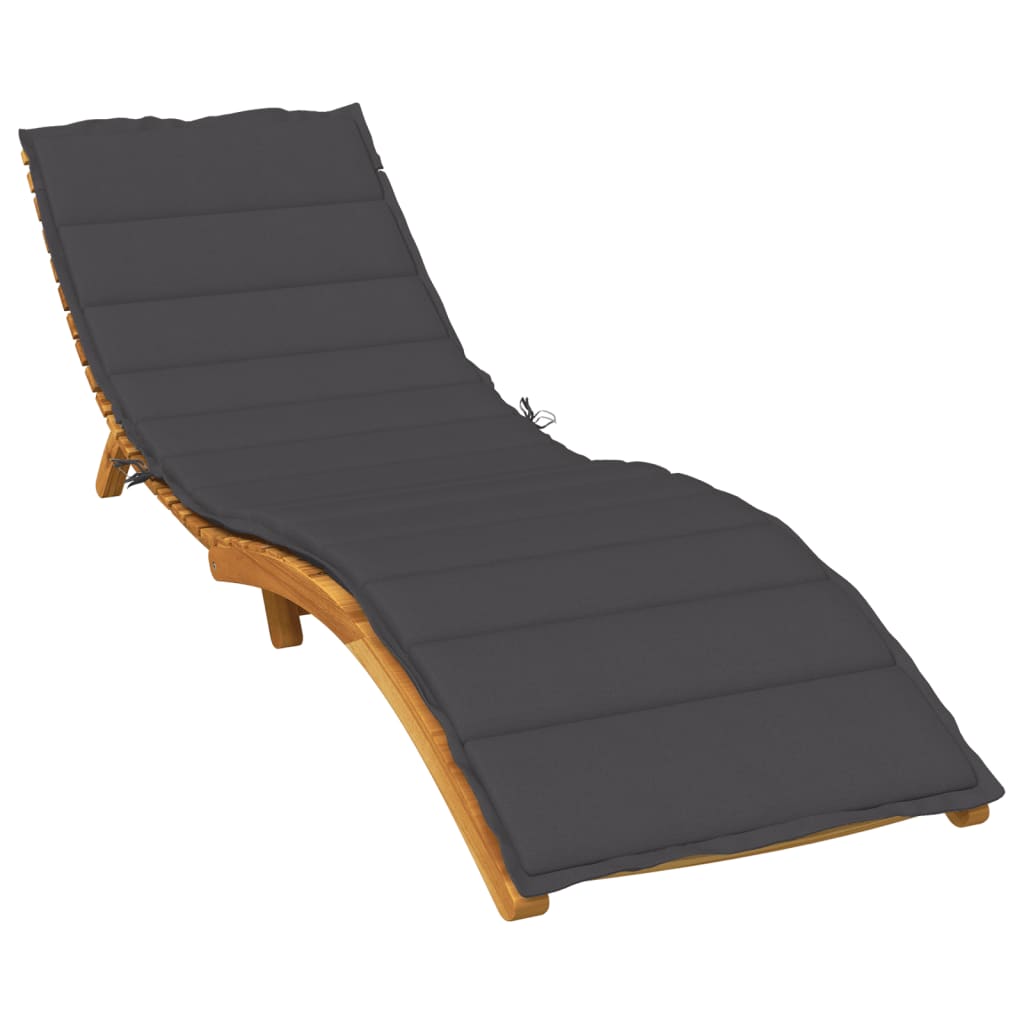 Sun Lounger Cushion Melange Anthracite 200x50x4 cm Fabric