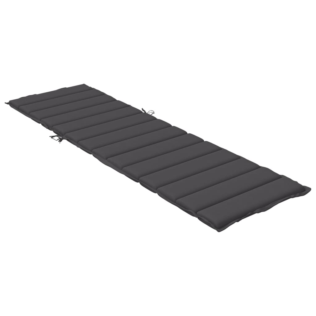 Sun Lounger Cushion Melange Anthracite 200x60x4 cm Fabric