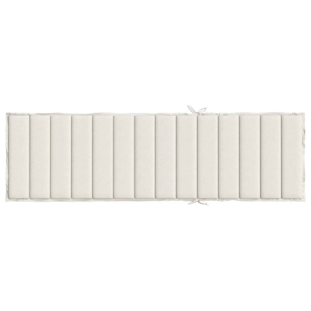 Sun Lounger Cushion Melange Cream 200x70x4 cm Fabric