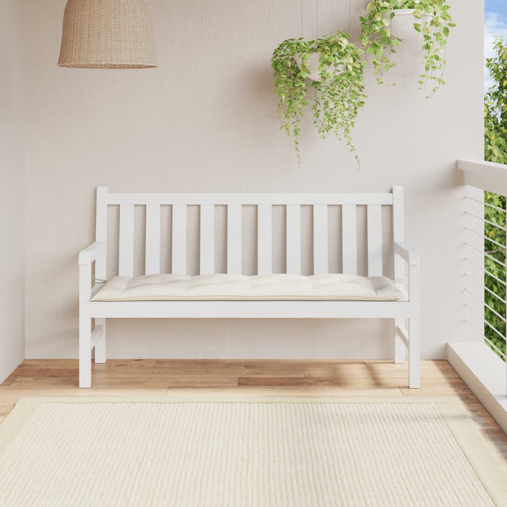 Garden Bench Cushion Melange Cream 150x50x7 cm Fabric