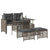 4 Piece Garden Sofa Set with Cushions Grey Poly Rattan Glass