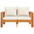 Garden Sofa with Cushions 2-Seater Solid Wood Acacia