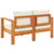 Garden Sofa with Cushions 2-Seater Solid Wood Acacia
