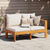 Garden Sofa with 1 Armrest 2-Seater Solid Wood Acacia