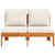 Garden Sofa Armless with Cushions 2-Seater Solid Wood Acacia