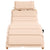 Sun Lounger with Cushion Beige Solid Wood Acacia