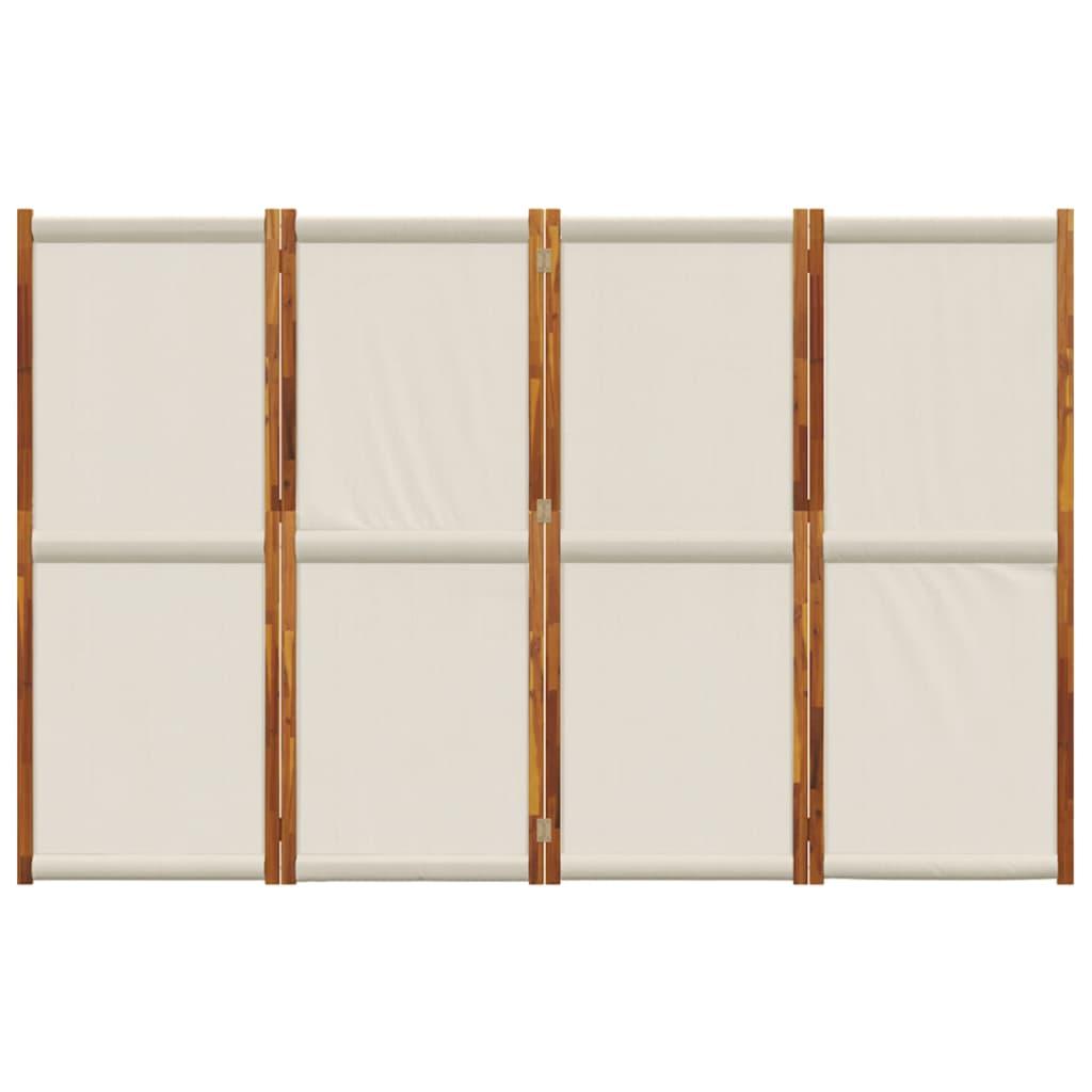 4-Panel Room Divider Light Grey 280x180 cm