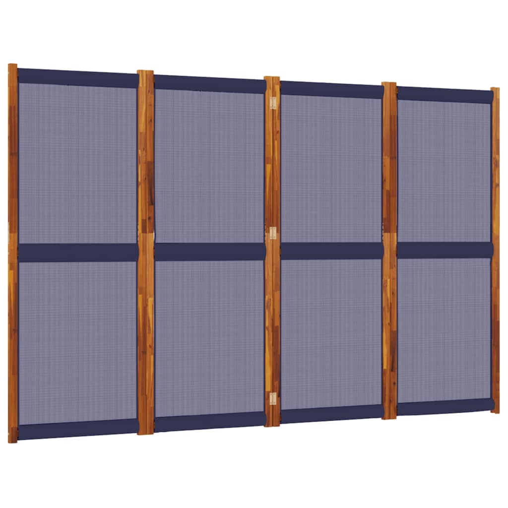 4-Panel Room Divider Dark Blue 280x180 cm