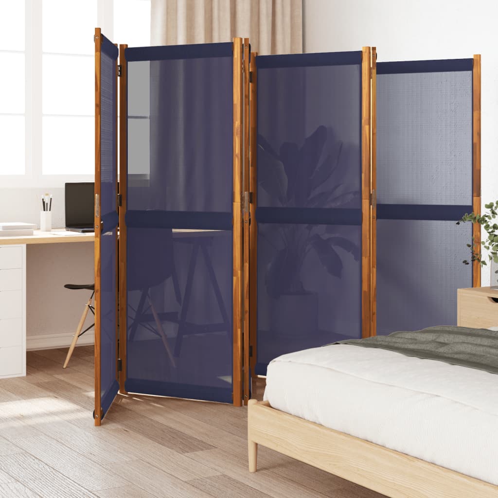 6-Panel Room Divider Dark Blue 420x180 cm