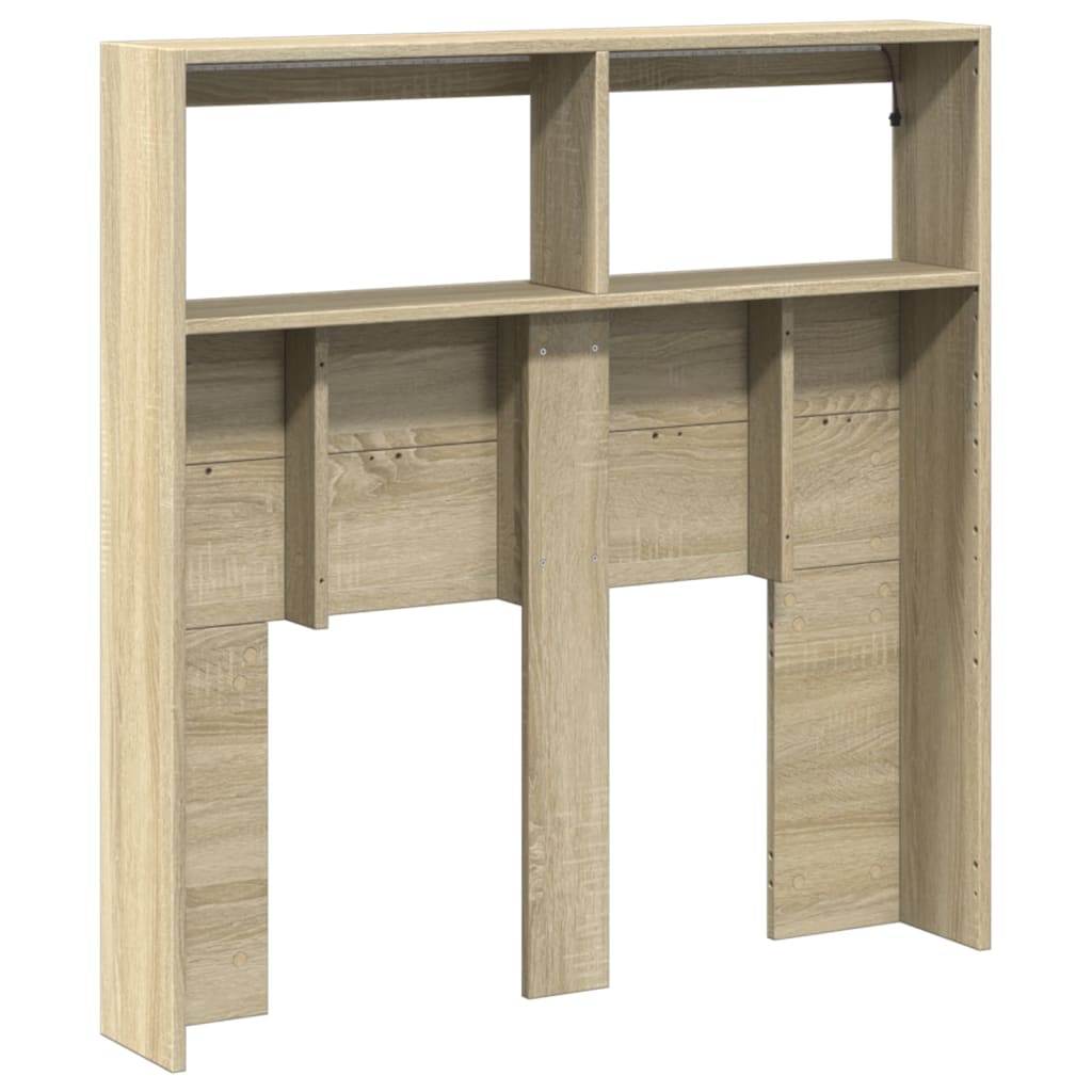 Headboard Cabinet with LED Sonoma Oak 100 cm