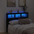 Headboard Cabinet with LED Black 140 cm