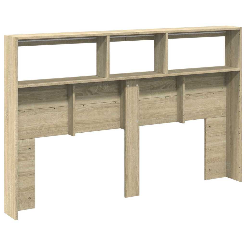 Headboard Cabinet with LED Sonoma Oak 160 cm