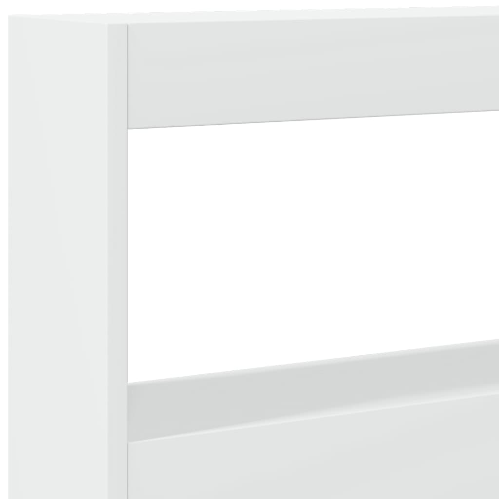 Headboard Cabinet with LED White 200 cm