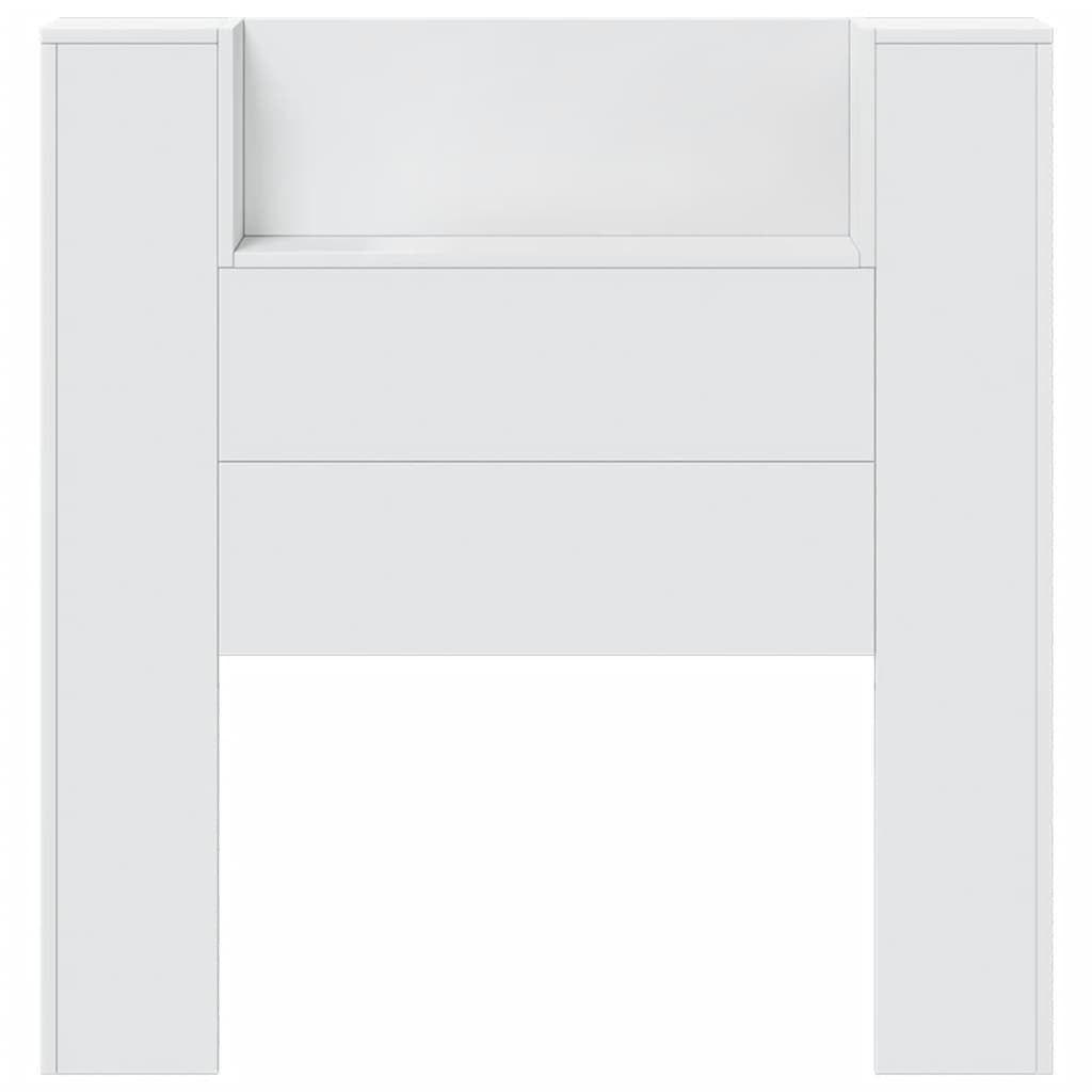 Headboard Cabinet with LED White 100x16.5x103.5 cm