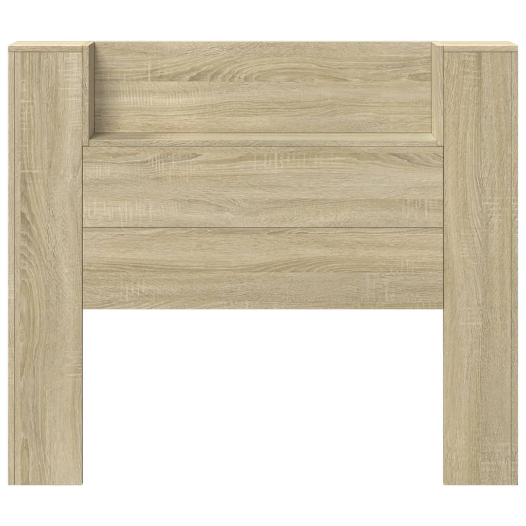 Headboard Cabinet with LED Sonoma Oak 120 cm