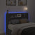 Headboard Cabinet with LED Black 140x16.5x103.5 cm