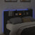 Headboard Cabinet with LED Black 160 cm