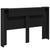 Headboard Cabinet with LED Black 160 cm