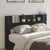 Headboard Cabinet with LED Black 160 cm