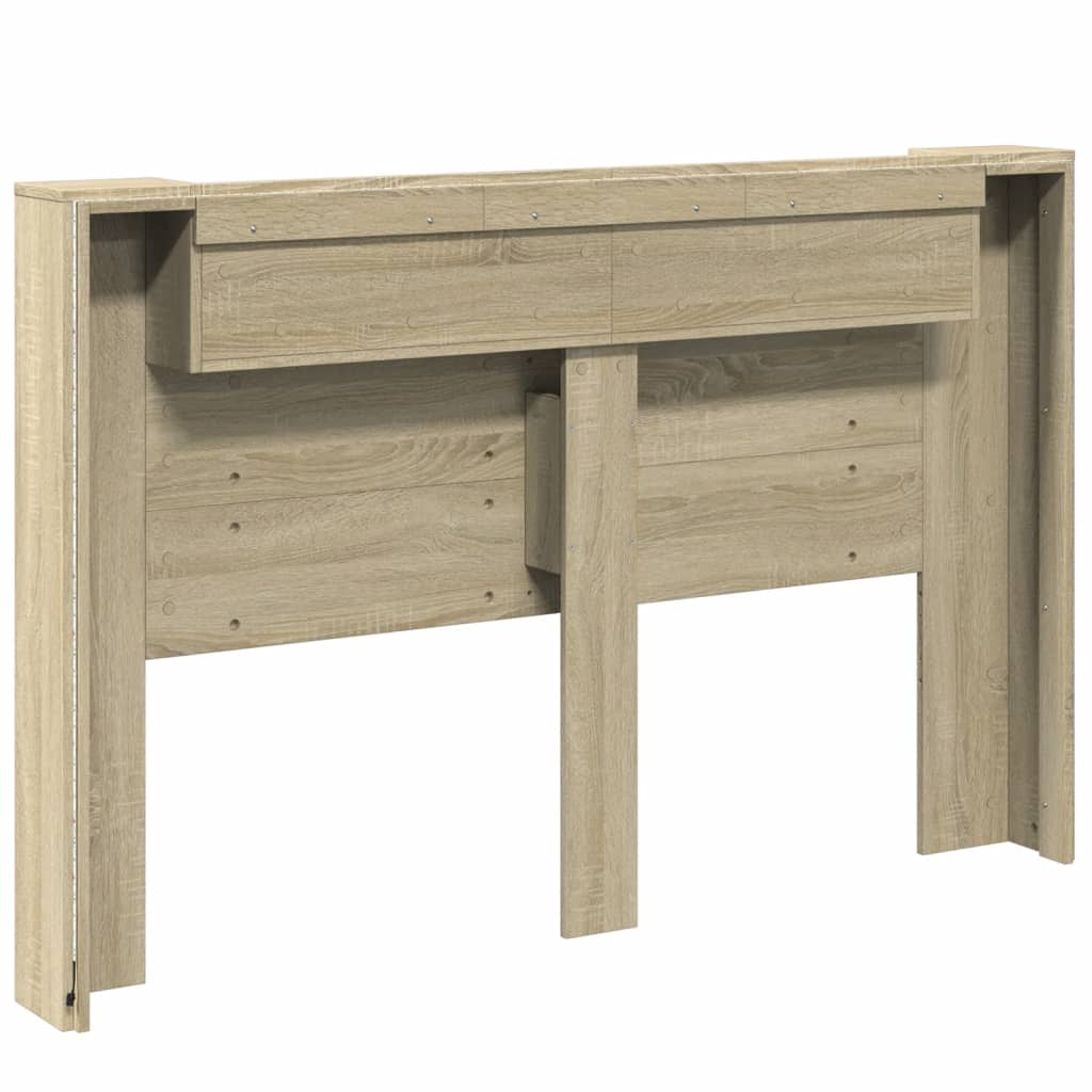 Headboard Cabinet with LED Sonoma Oak 160 cm