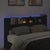 Headboard Cabinet with LED Black 180 cm