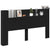 Headboard Cabinet with LED Black 180 cm