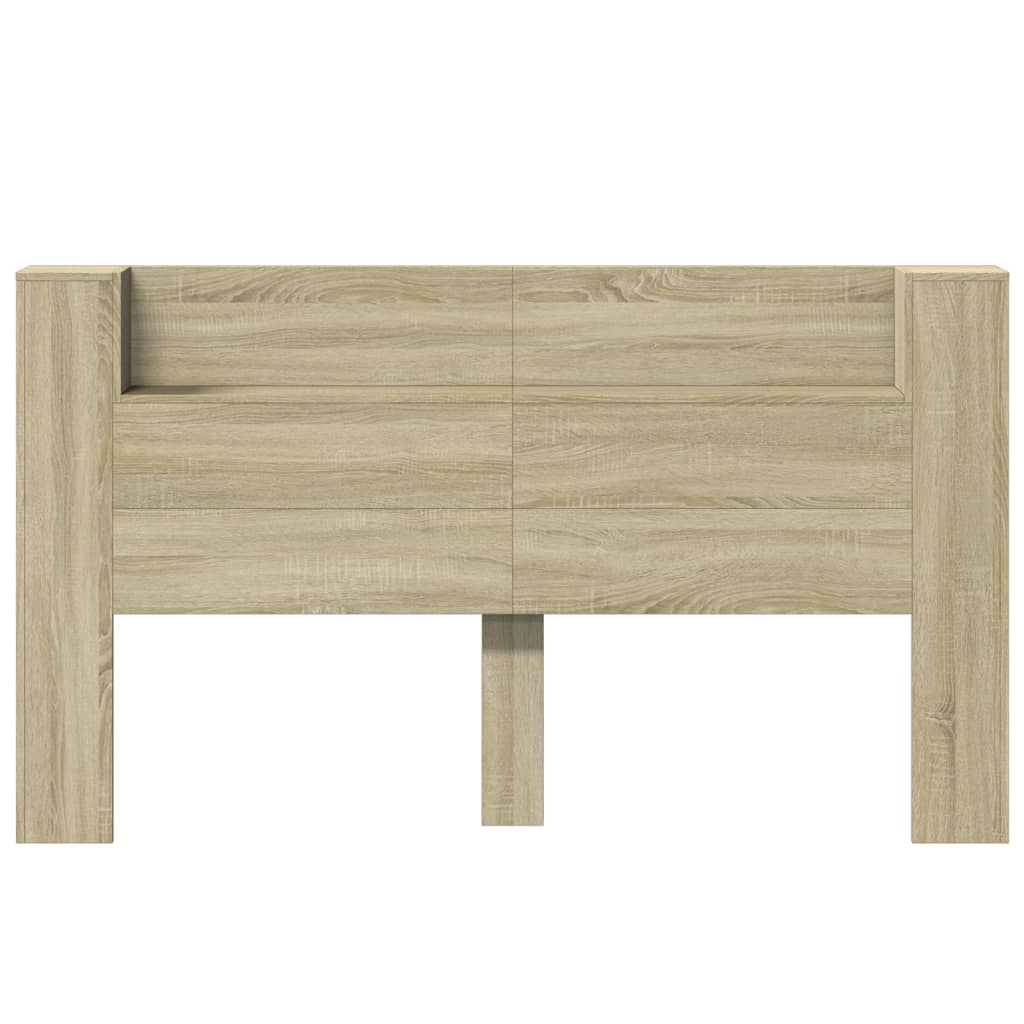 Headboard Cabinet with LED Sonoma Oak 180 cm