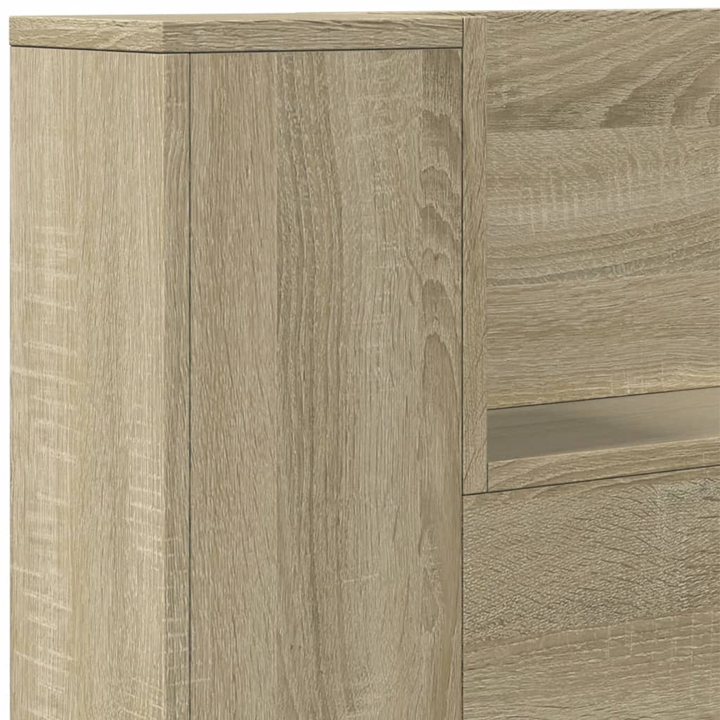 Headboard Cabinet with LED Sonoma Oak 180 cm