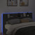 Headboard Cabinet with LED Black 200 cm