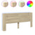 Headboard Cabinet with LED Sonoma Oak 220x16.5x103.5 cm