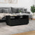 Coffee Table with LED Lights Black 90x49x40 cm